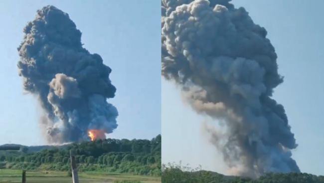 突发：湖南花炮厂发生爆炸 伤亡不明 浓烟骇人