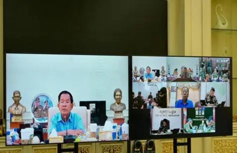 图为洪森24日在社交媒体账号发布的图片