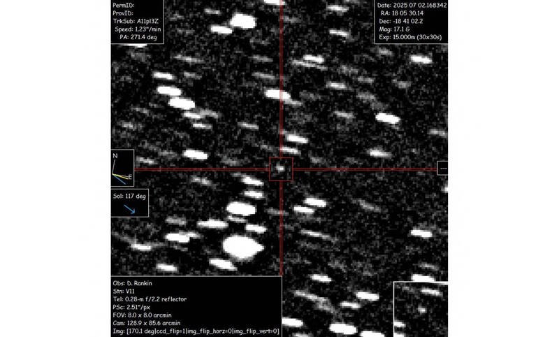 3I/ATLAS正穿越太阳系的观测图。(法新社档案照) 3I/ATLAS正穿越太阳系的观测图。(法新社档案照)