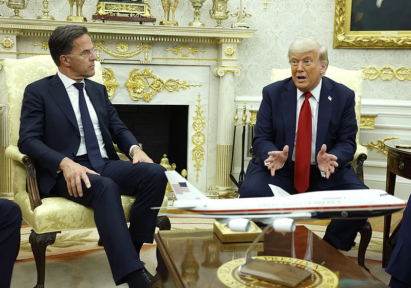 7月14日，特朗普再白宫会见吕特 视觉中国