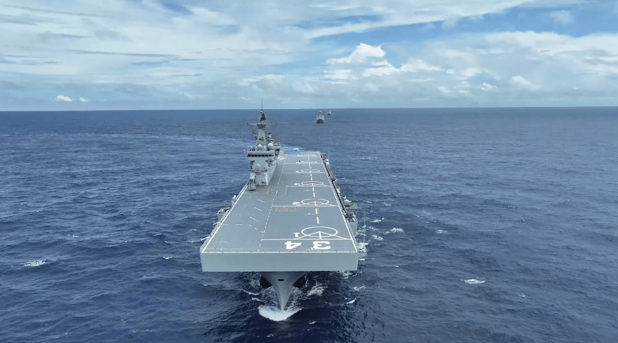 「湖北艦」近日赴南海訓練。央視