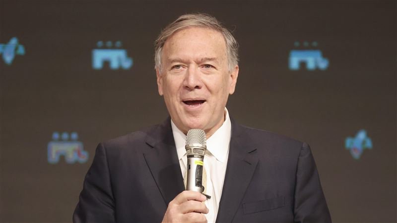 蓬佩奥吁美外交承认台湾。 (图/中央社)