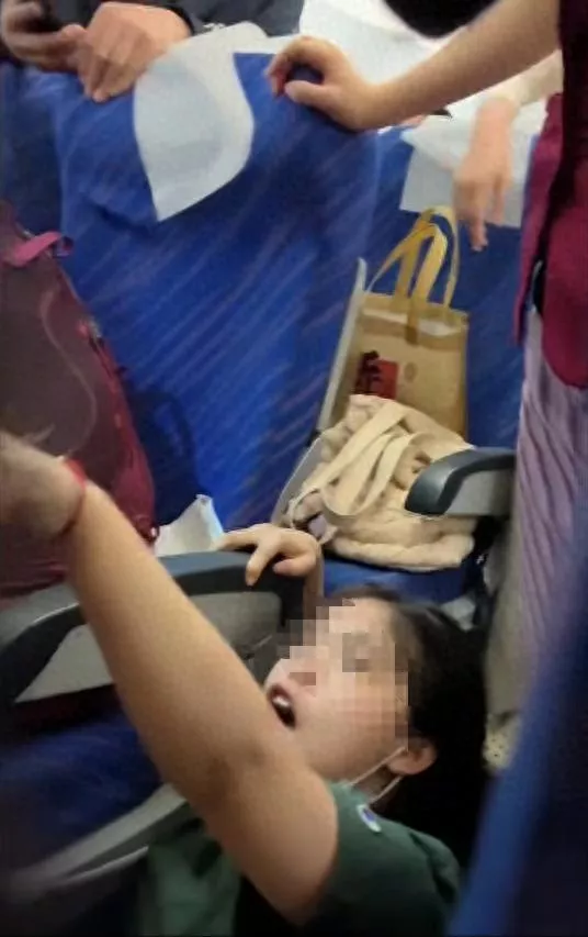 航班降落后疑因熊孩子顶座起冲突,挨打女生被男孩妈妈质问