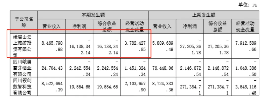 图片来源:峨眉山A2025年中期报告
