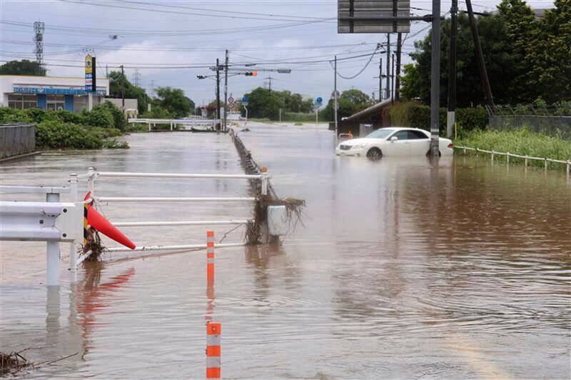 日本熊本县淹水情况。（美联社）