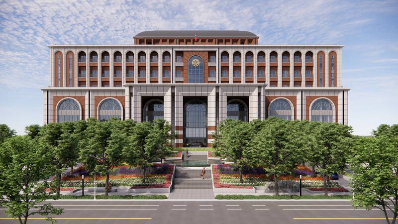 高等法院台南分院新大楼外观示意图。（高等法院台南分院提供）