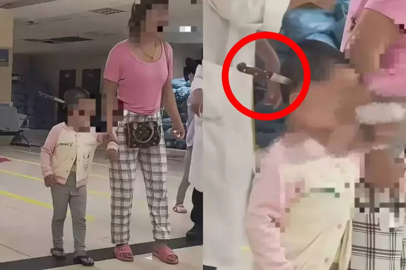 惊悚!中国3岁女童“头上插刀” 淡定走进医院掀热议