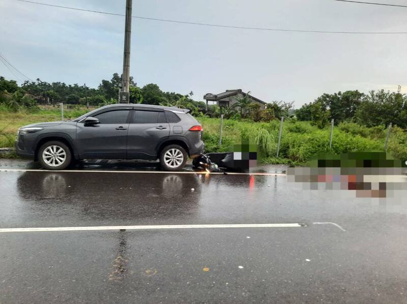 新园乡卧龙路段昨天发生一起死亡车祸。（警方提供）