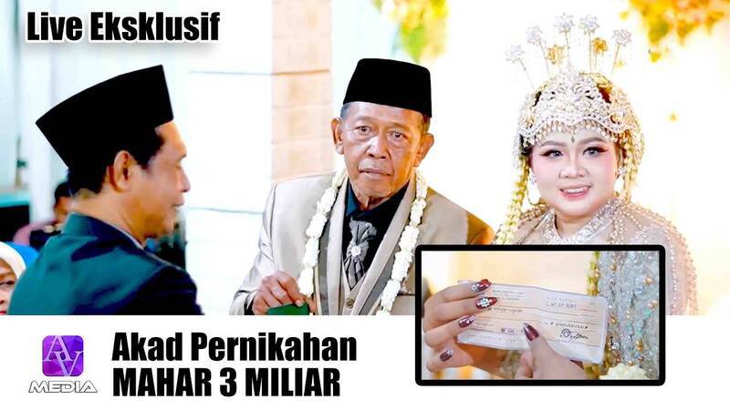 印尼一对相差50岁爷孙恋情侣，近日举办婚宴时，74岁新郎当众支付高达30亿印尼盾（约新台币669万元）的聘金。（图撷取自「AV Media」YouTube）