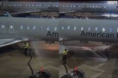 超惊险!德州机场地勤加油失手 航空燃油停机坪狂喷1分钟