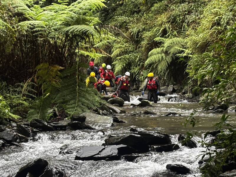攀登宜兰阿玉山失联的黄姓山友，今天下午遗体被寻获。（读者提供）