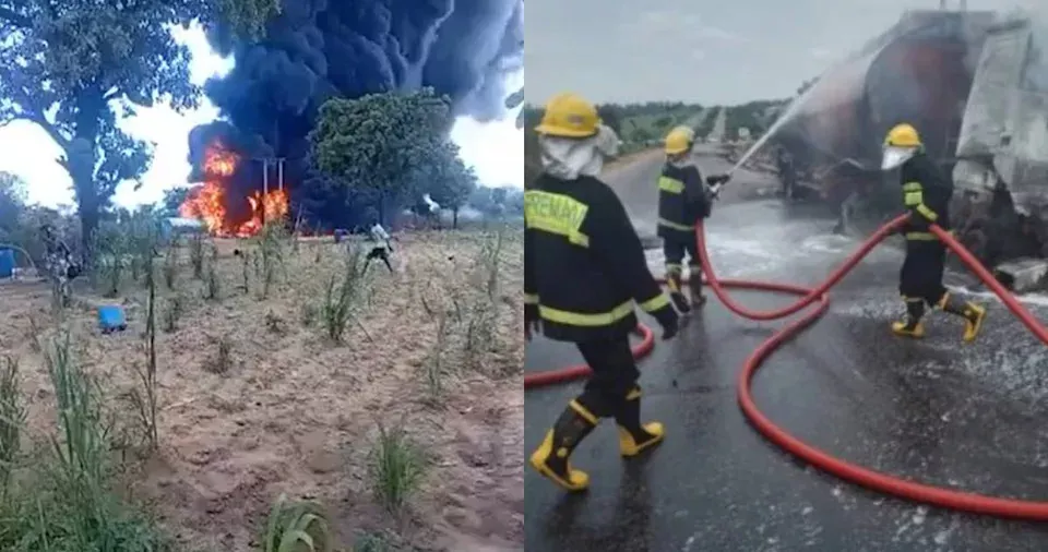 悲剧!油罐车翻覆 居民忙抢油遇爆炸 至少35死46伤