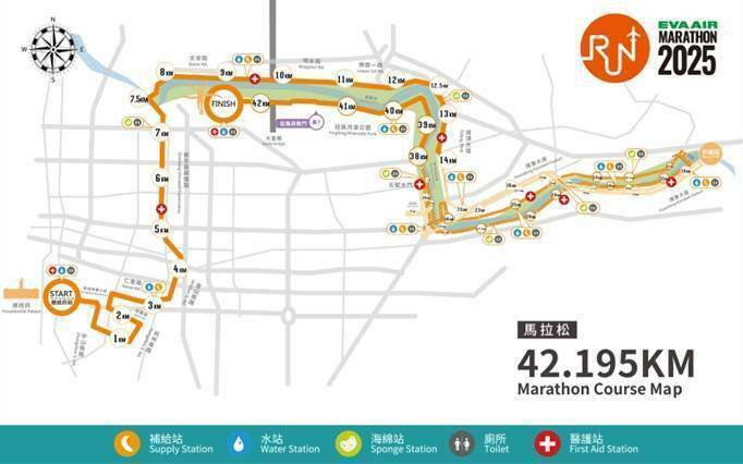 「2025长荣航空马拉松」42KM路线图（记者刘庆侯翻摄）注：警提供