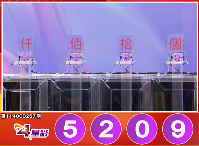 4星彩开奖号码。（撷取自三立iNEWS《全民i彩券》）