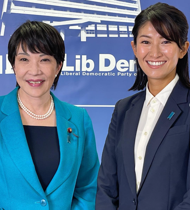 高市早苗将刚当选参议员不到一年的森下千里拉入内阁，被许多媒体视为「艺人入阁」象征。（翻摄自森下千里ig）
