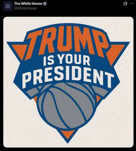 白宫使用尼克队徽改图。（取自白宫X）