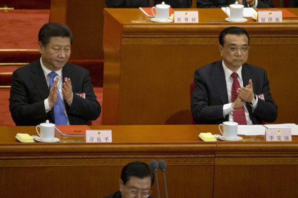 中共总书记习近平（左）、中国国务院总理李克强（右）。（资料照，美联社）