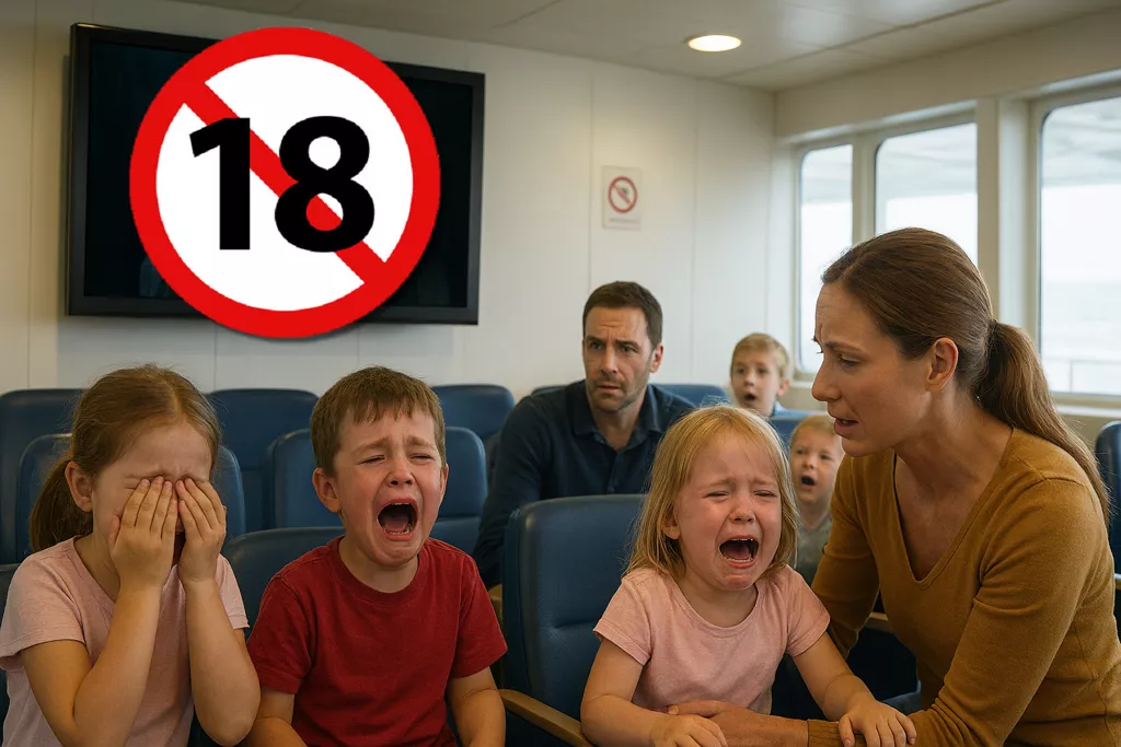 渡轮上电视突播“激情A片” 孩童尖叫惊逃！家长傻眼