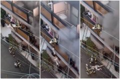 大阪火灾惊魂! 女子逃生踢倒梯子 与消防员接连坠楼画面曝