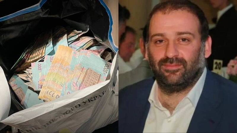 乌克兰总统泽伦斯基的亲密盟友明迪奇（Timur Mindich，右），遭检方指控为能源贪腐案主谋。左为乌克兰国家反贪腐局（NABU）公布的查扣现金证物。（图／乌克兰国家反贪腐局、社群媒体）