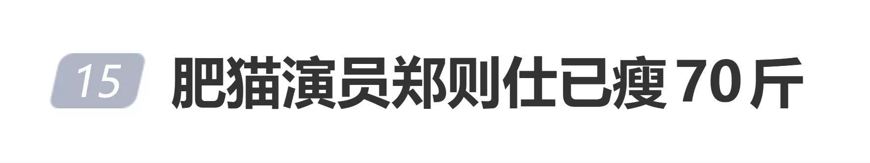 肥猫郑则仕回应暴瘦70斤:年纪大了,身体承受不了