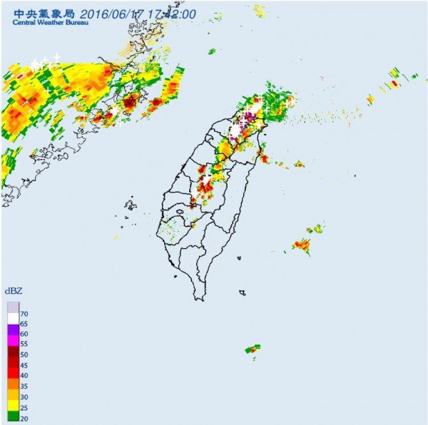 中央气象局表示，估计雨势将持续至晚间6、7点 （图撷取自中央气象局）