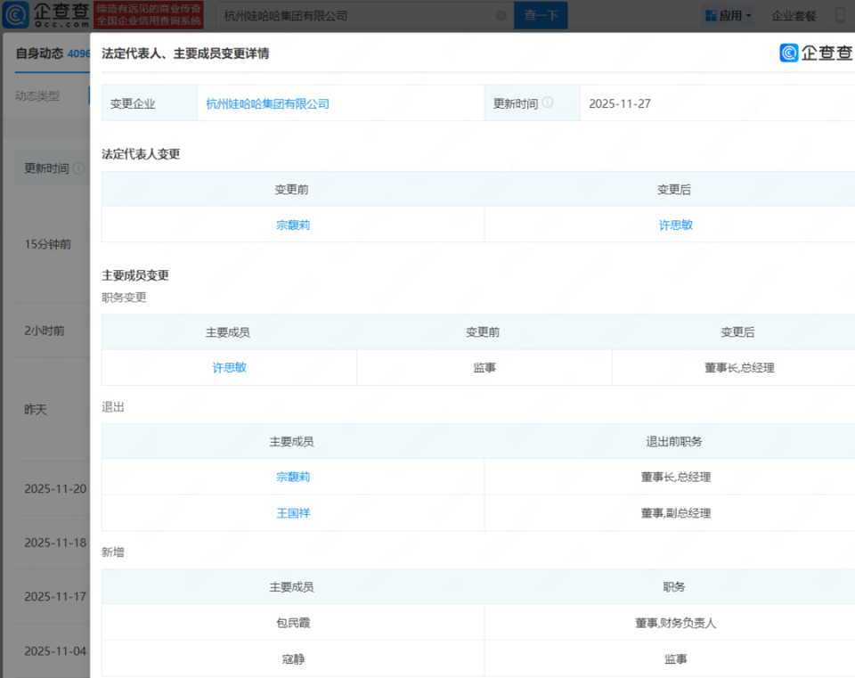 宗馥莉卸任娃哈哈集团董事长 31岁许思敏接任