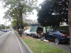 台中休旅车猛撞「环保局车队」!3人送医 现场画面曝光