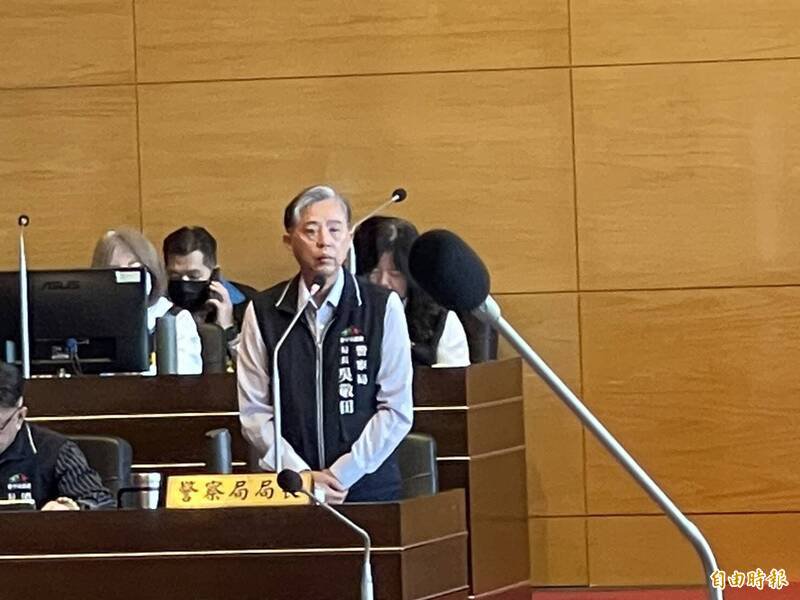 台中市警局长吴敬田称，因两童年仅6、7岁，「基于保护儿童」、「基于儿少保护当然不能讲」。（记者苏孟娟摄）