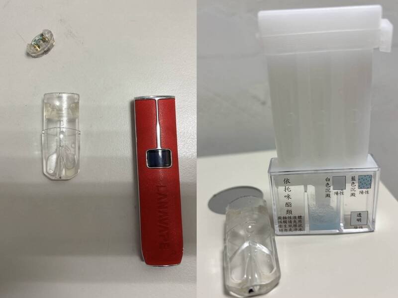 警方扣回依托咪酯丧尸烟弹、吸食器。（记者徐圣伦翻摄）