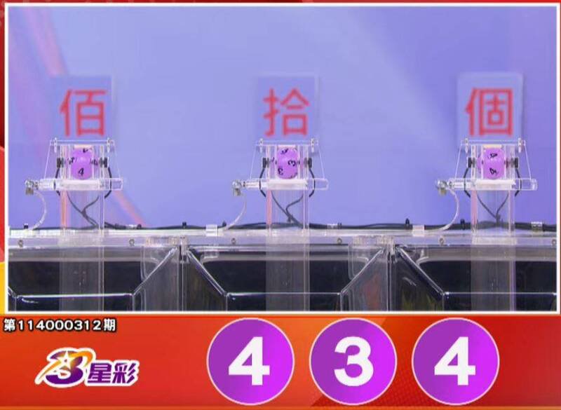 3星彩开奖号码。（撷取自三立iNEWS《全民i彩券》）