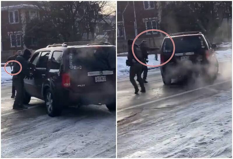 ICE探员掏枪对驾驶座的37岁女子古德连开3枪。（图翻摄自X）