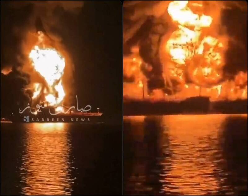 伊拉克表示有2艘外籍油轮在伊拉克领海遭到攻击并发生大火，目前传出有1名船员罹难，且仍在搜寻失踪人员。伊朗方面也证实是透过水下无人载具发动攻击。（图撷自X）