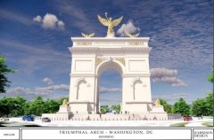 高度辗压林肯纪念堂!川普拟建金色凯旋门 鹰狮环绕外观曝光