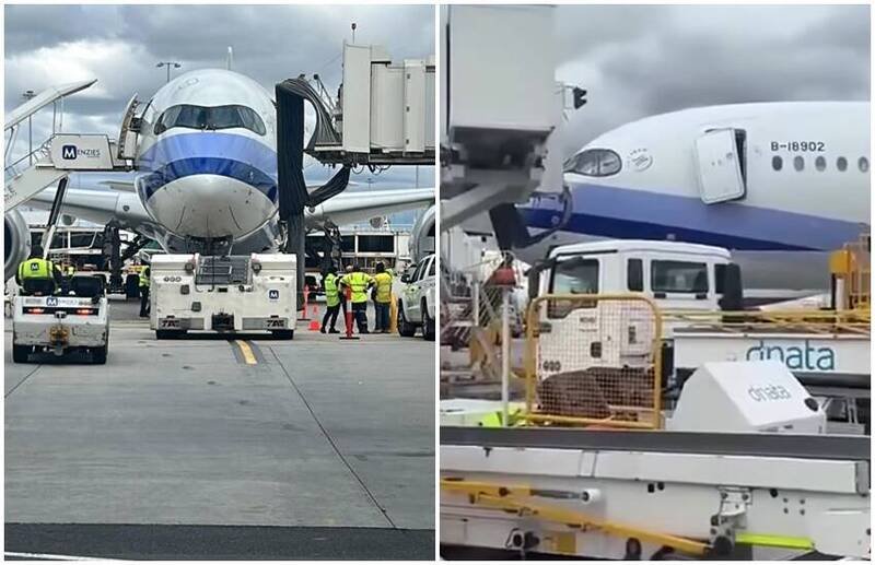 华航一架准备从澳洲飞回台湾的班机发生事故。（图翻摄自脸书粉专FL360aero）